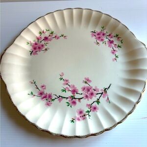 British Empire Ware Peach Blossom Plate 22K Gold Trim